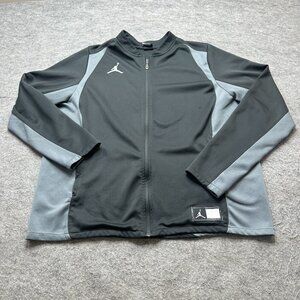 Nike Jordan Track Jacket Women 2XL Black Gray Colorblock Full Zip Knit